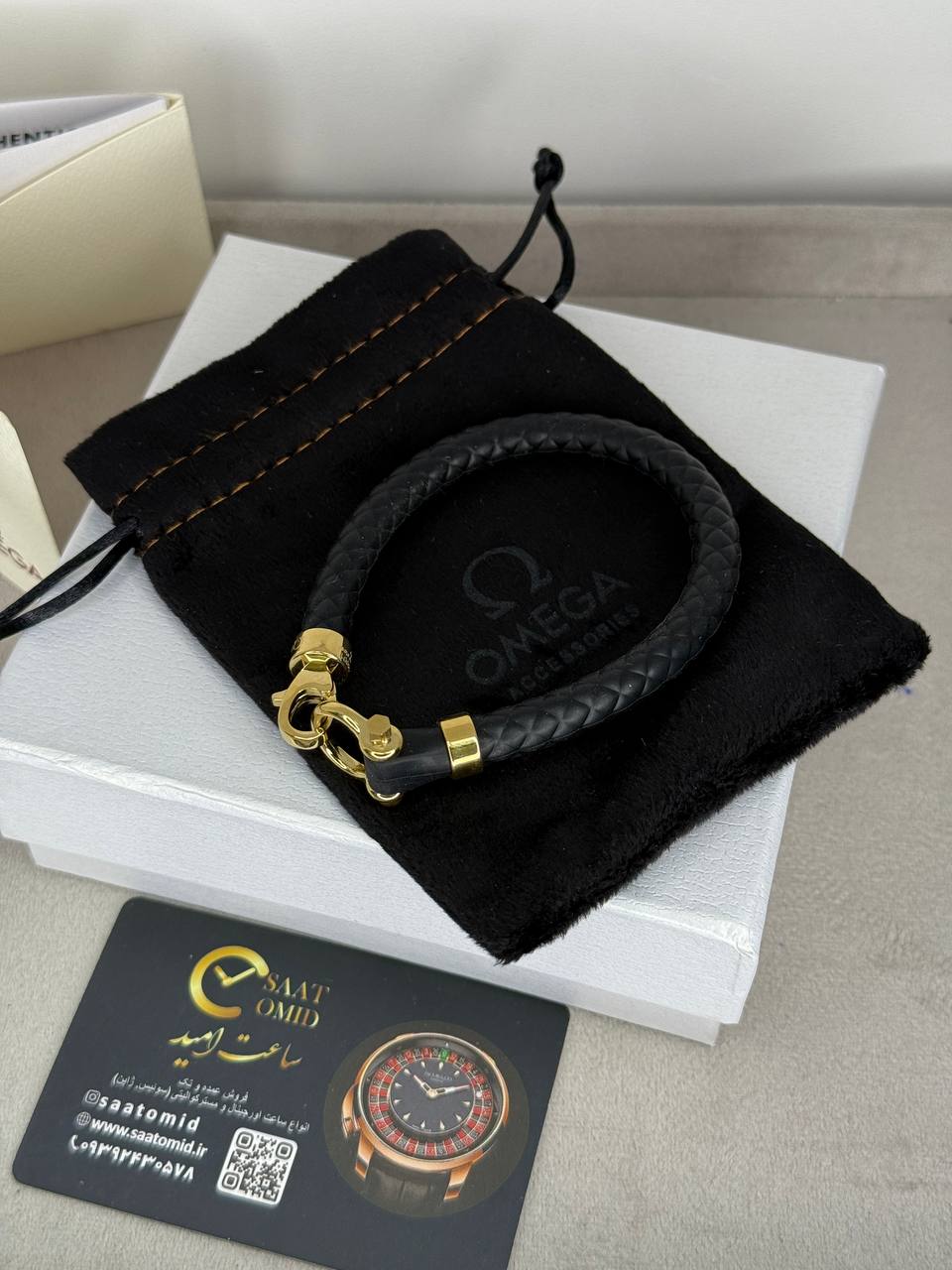 دستبند امگا رابر مستر کوالیتی مشکی